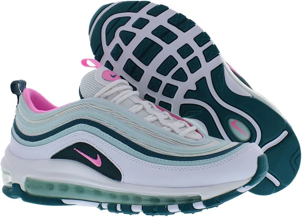 Детские кроссовки для девочек Nike Air Max 97 GS, White/Pink Spell/Geode Teal — фото 2