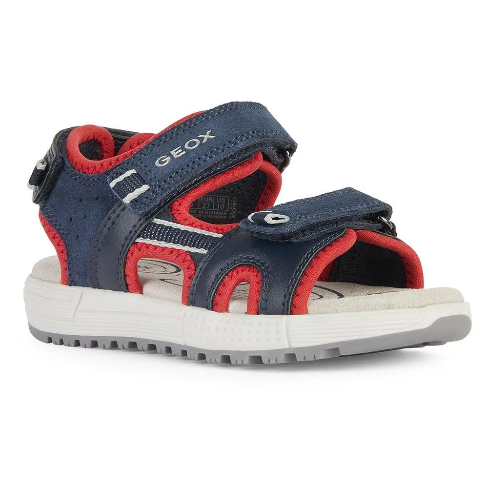 Детские сандалии для мальчиков кожаные J Sandal Album Boy Geox, Navy Blue Red — фото 3