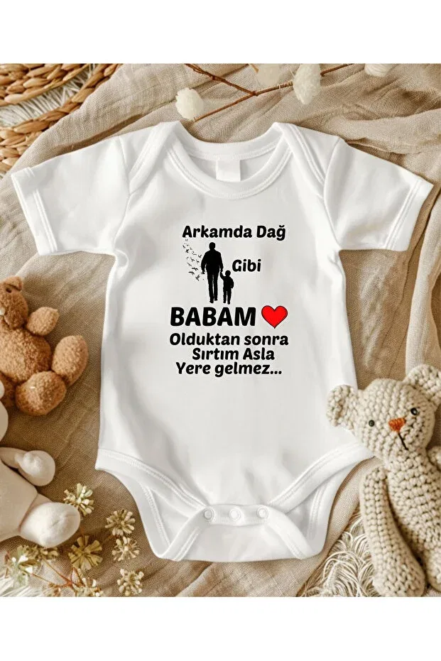 Детское боди для новорожденных с принтом Dad Written Lupi, Akaju Dore