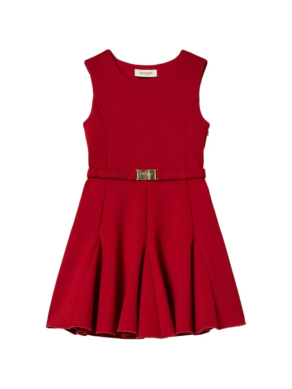 Короткое платье из ткани скуба Twinset Kids, красный
