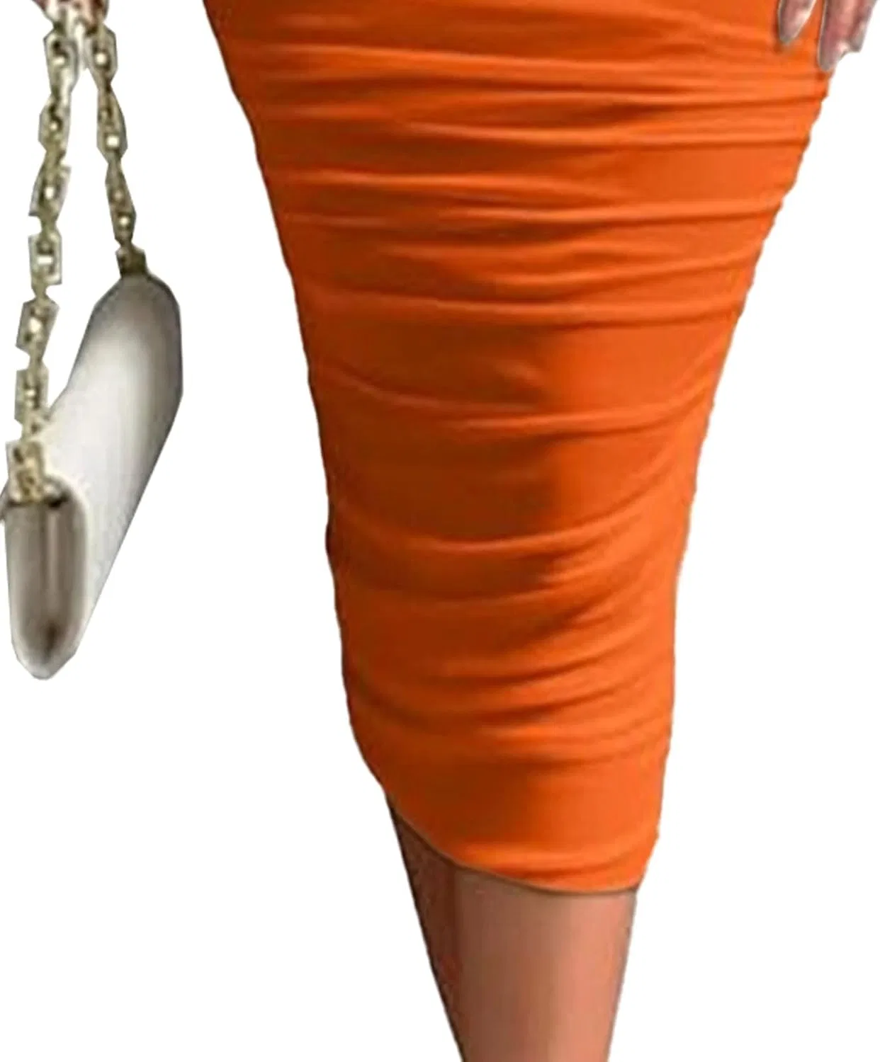 Женское коктейльное платье с одним плечом Bodycon, Orange — фото 4