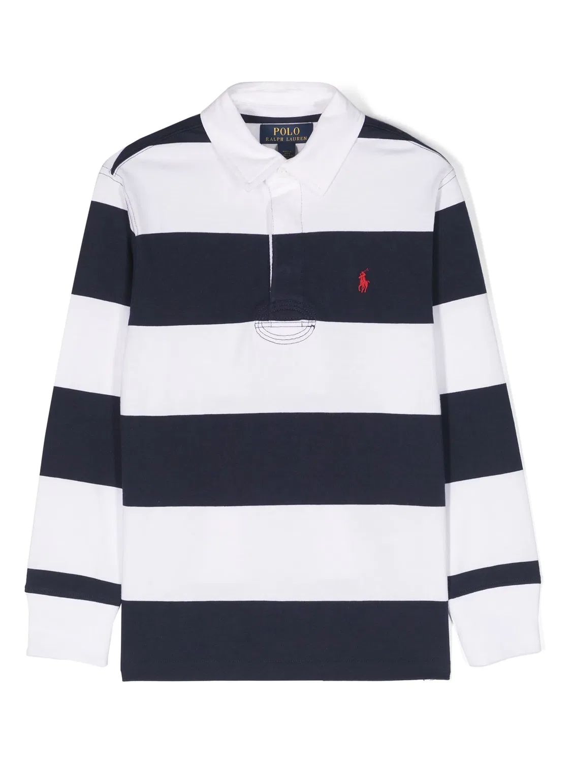 Поло с логотипом и полосками Polo Ralph Lauren, белый