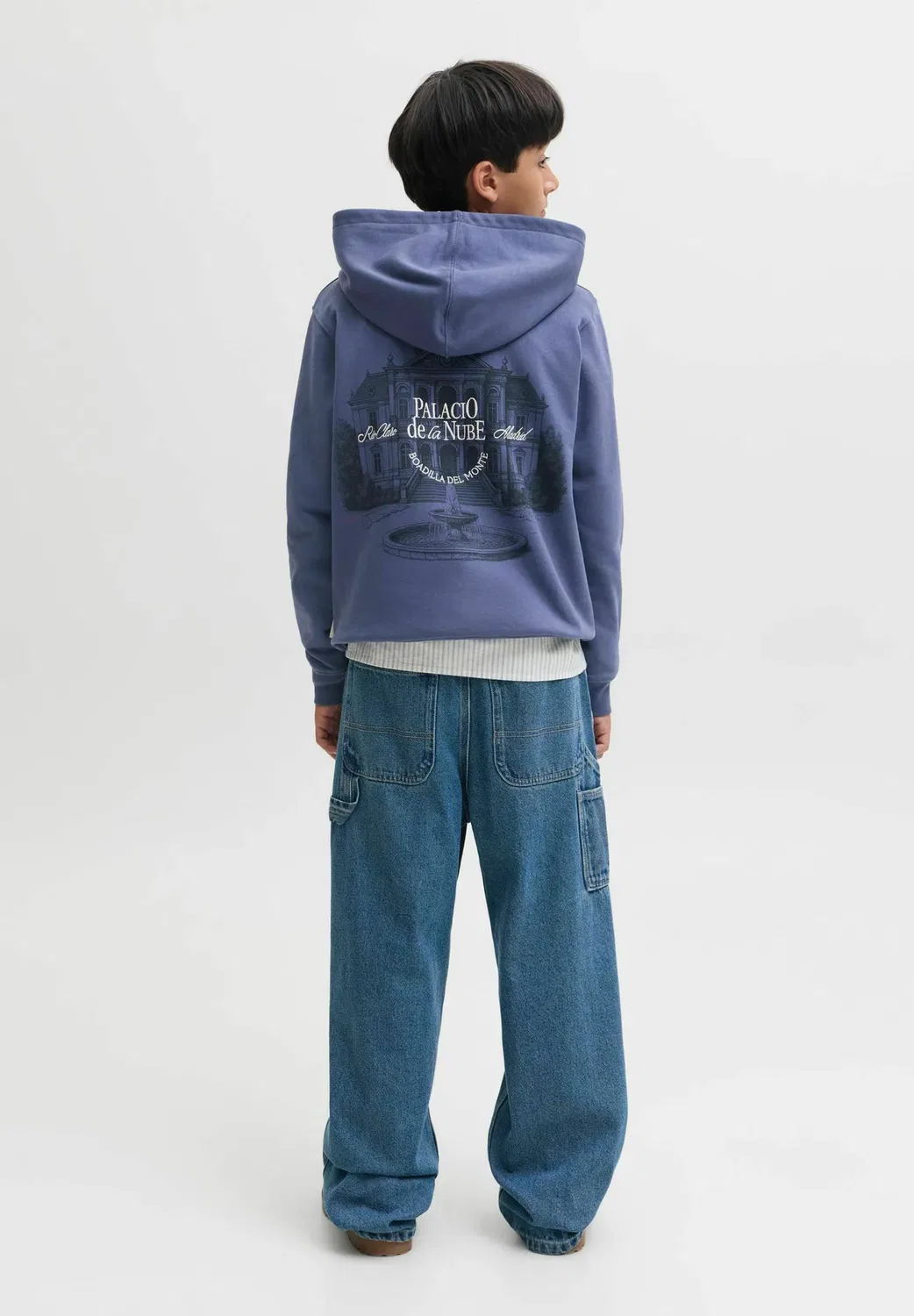 Худи с принтом на спине для мальчиков - худи Jack & Jones Junior, Crown Blue — фото 2
