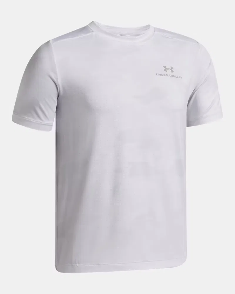 Футболка для мальчиков с коротким рукавом, быстросохнущая, UA Vanish Printed UnderArmour, Halo Gray — фото 3