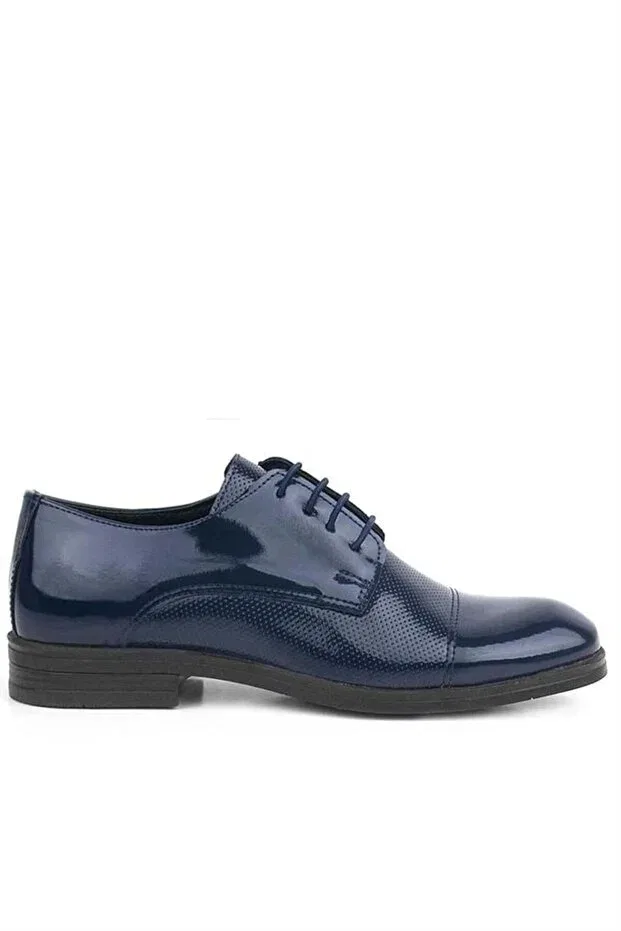 Детские туфли для мальчиков с блок-каблуком Rakerplus, Navy Blue — фото 4