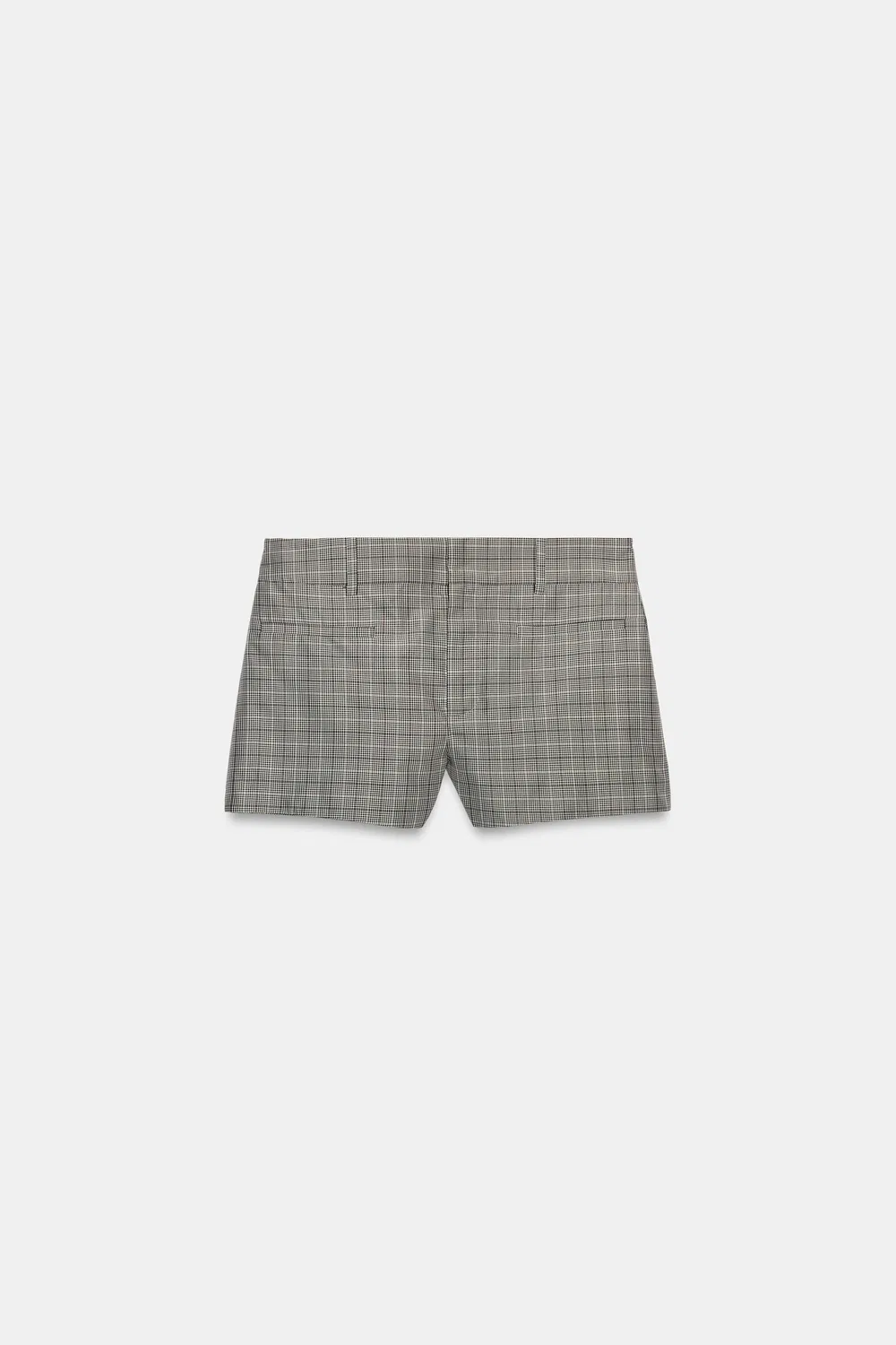 Шорты в клетку из коллекции ZW ZARA, Black/Ecru — фото 4