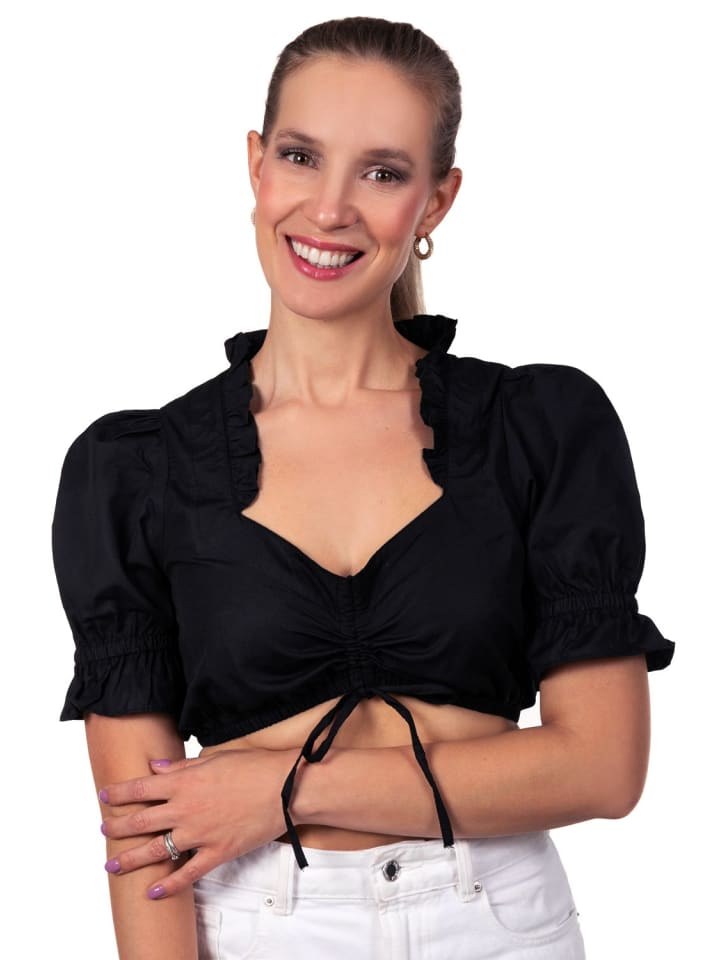 

Edelnice Черная блузка-дирдль с черной шнуровкой