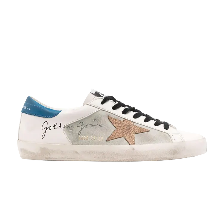 

Кроссовки Golden Goose Superstar, цвет White Blue Lizard