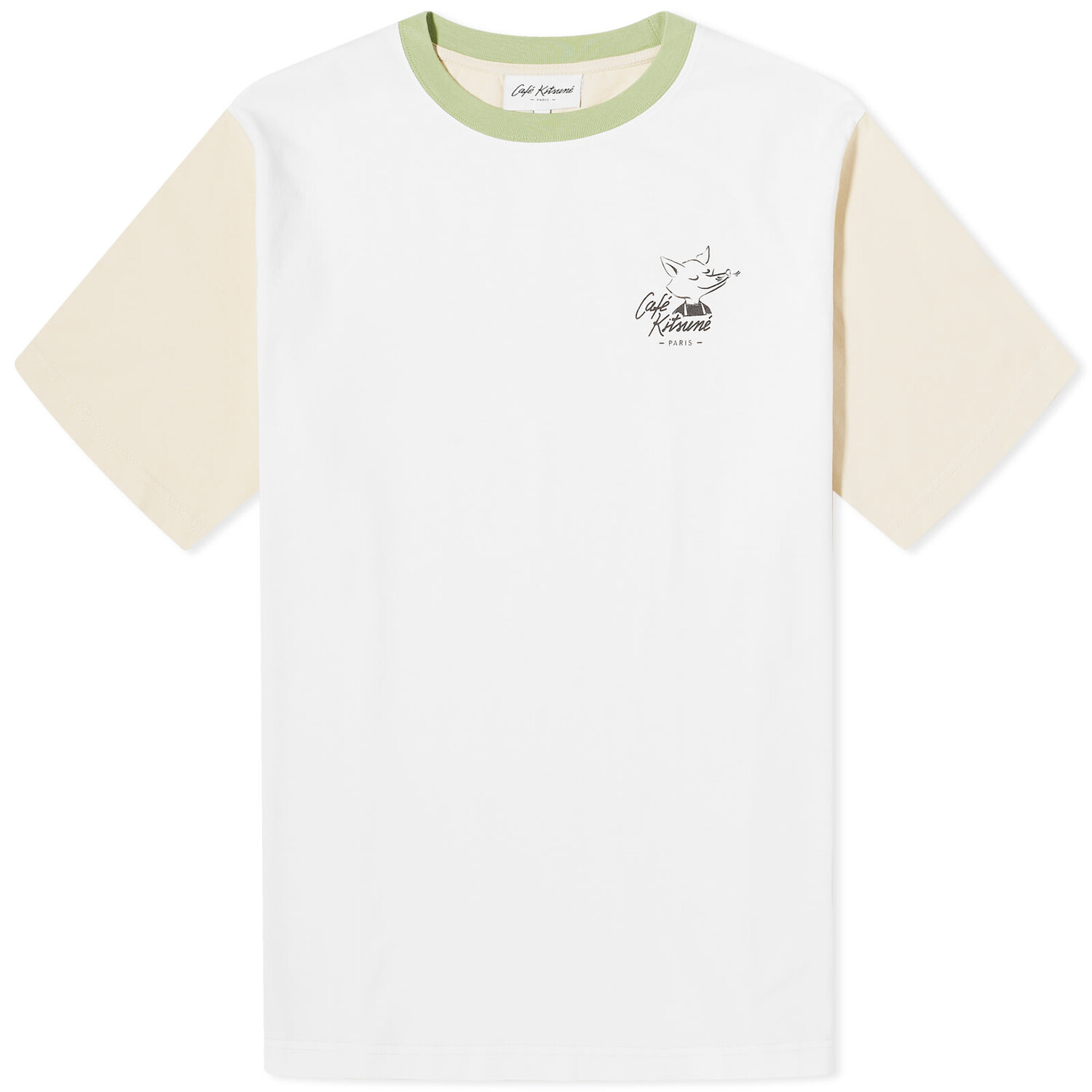 

Футболка Café Kitsune Colorblock Relax, белый