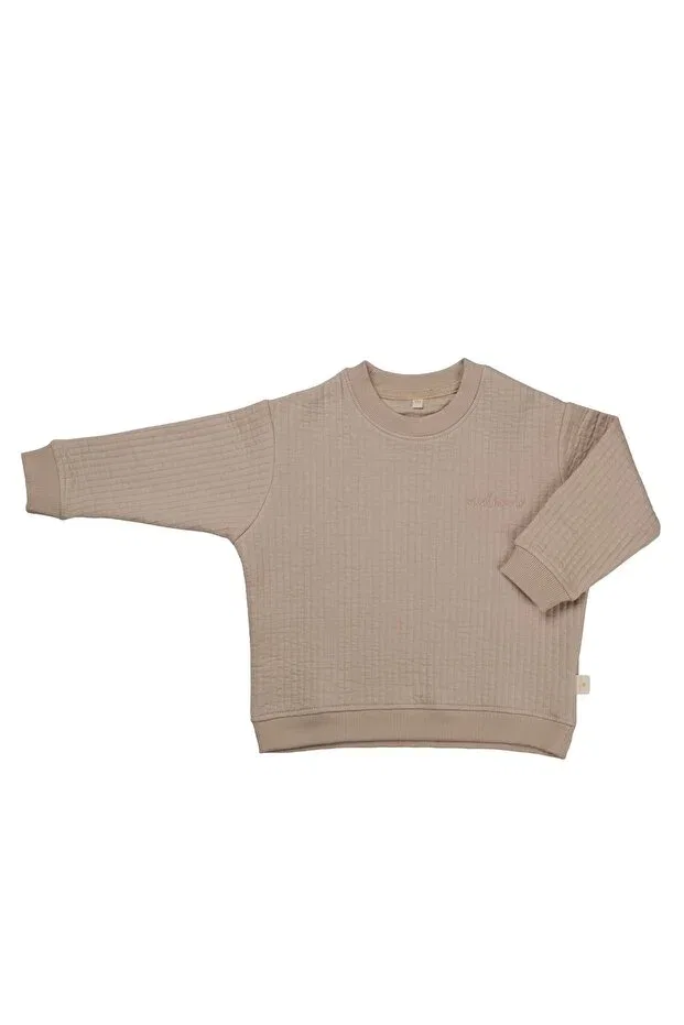 Детские свитшот для девочек стеганый Miela Kids, Beige — фото 2