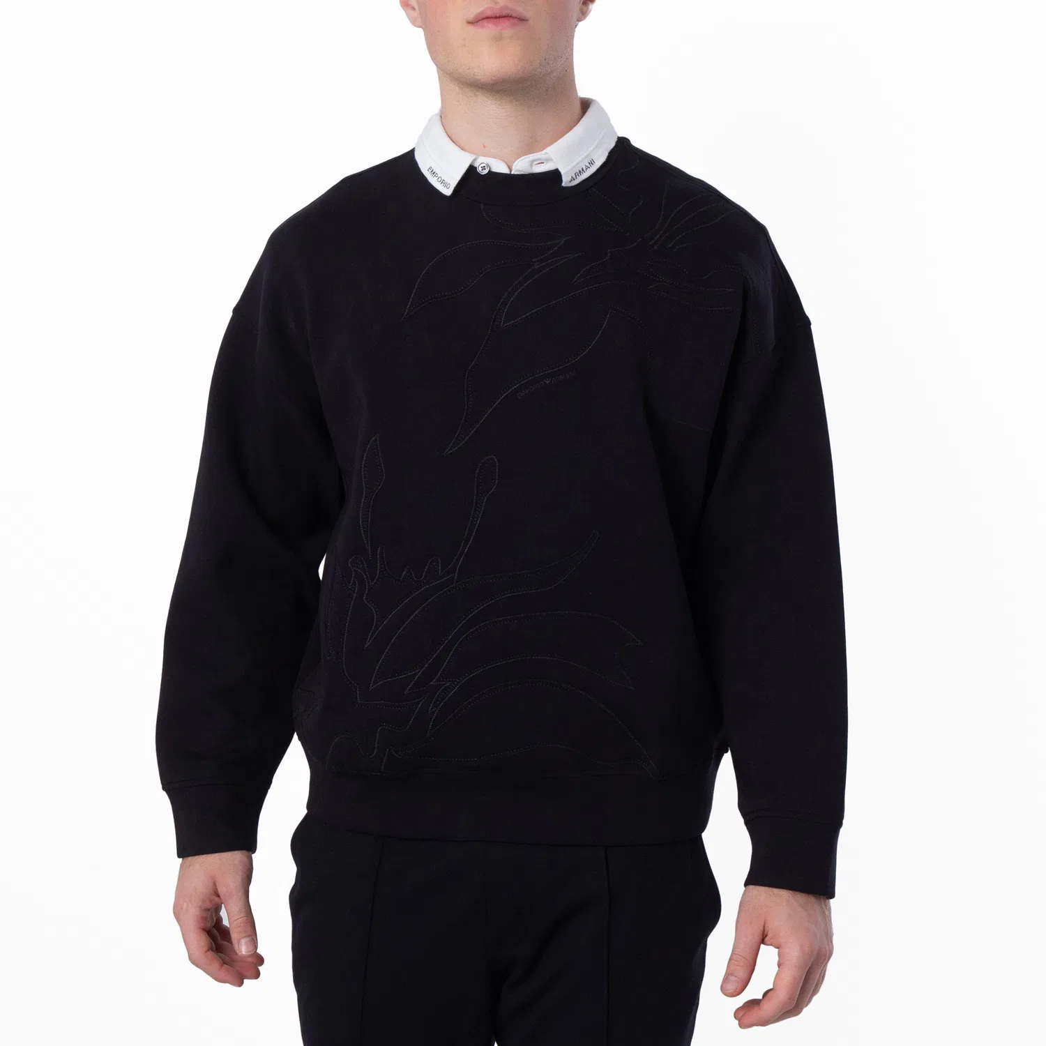 Свитшот с вышивкой Embroidered-Design Emporio Armani, Black Beauty