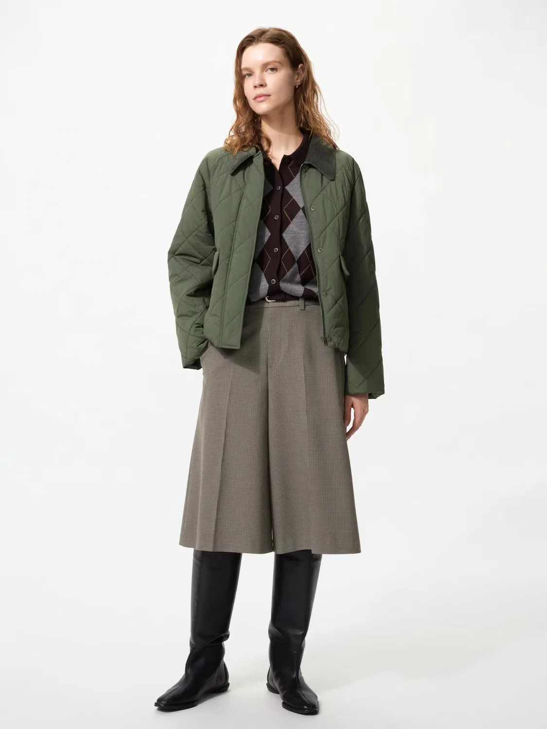 Куртка Uniqlo paddard utility short jacket, короткая, универсальная, бежевый — фото 2