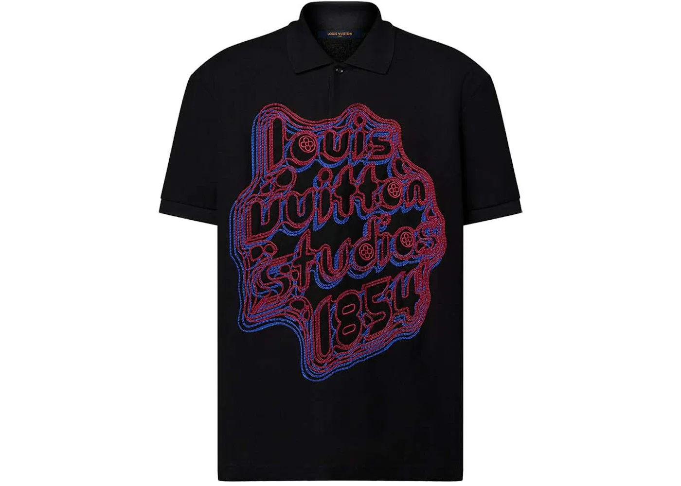 Мужское поло с вышивкой Louis Vuitton, Black