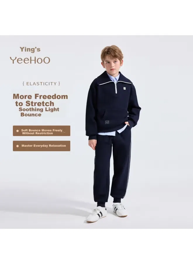Комплект детский худи и штаны спортивный Yeehoo, синий — фото 2