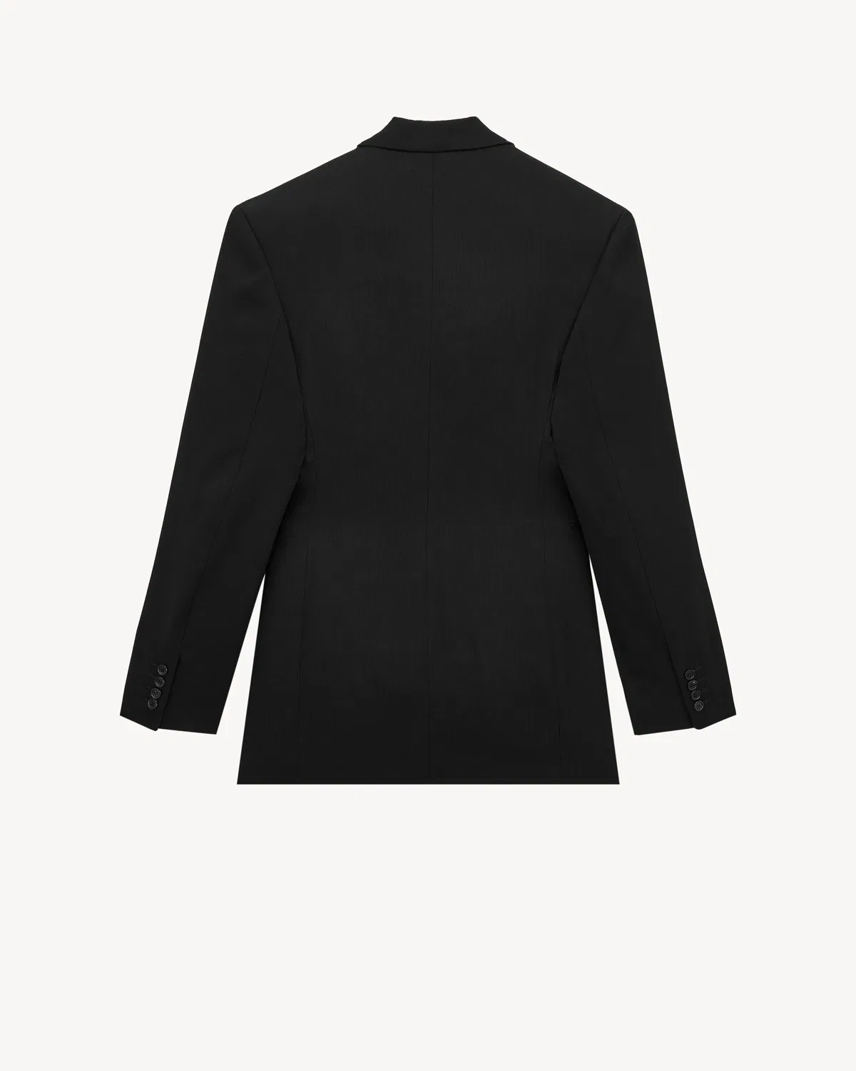 Однобортный пиджак из шерстяного меланжа Saint Laurent, черный — фото 2