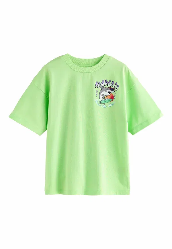 Футболка с принтом Short sleeve graphic t-shirts 3 pack standard Next purple, green, white, белый/зеленый/фиолетовый — фото 4