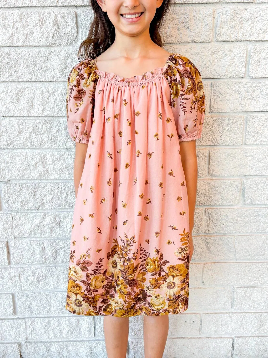 Детское платье для девочек с коротким пышным рукавом Viktoria Dress SEA, мультиколор