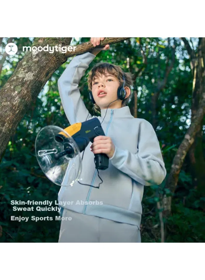Свитшот детский с контрастной отделкой Moodytiger, белый
