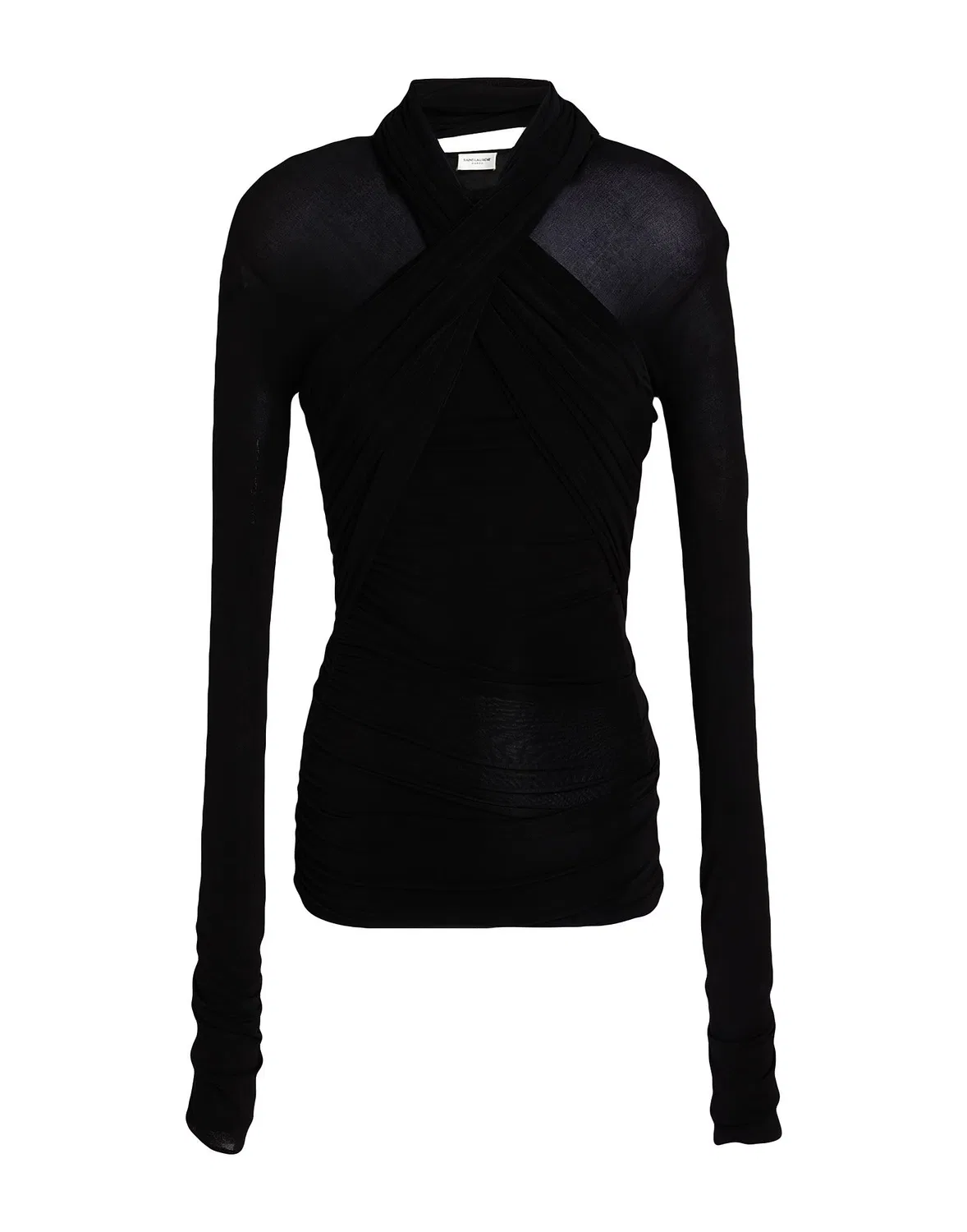 Женский топ с длинным рукавом Saint Laurent, черный