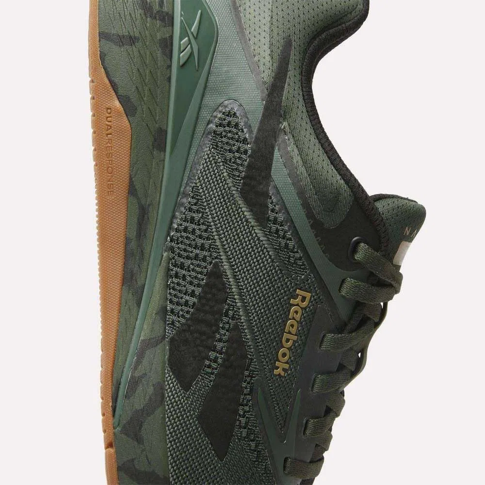 Детские кроссовки для девочек с мягкой амортизацией Nano X5 Reebok, Grit Green Black Khaki Brown — фото 2