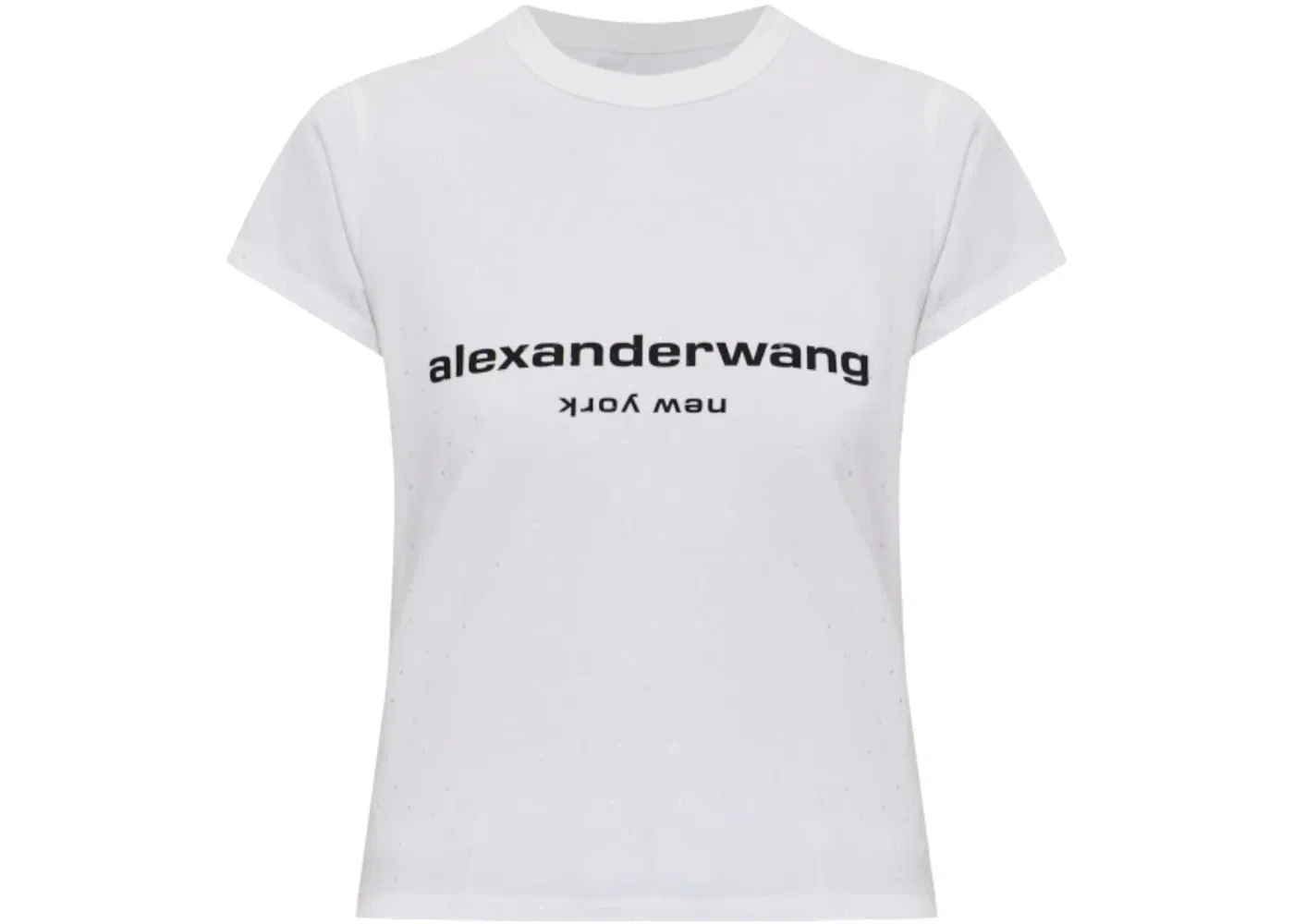Женская футболка с принтом Hotfix Logo Baby Tee Alexander Wang, White