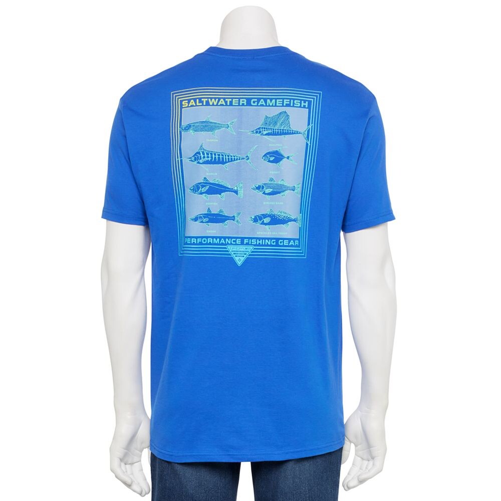 

Мужская футболка с короткими рукавами и рисунком Columbia PFG, цвет Vivid Blue