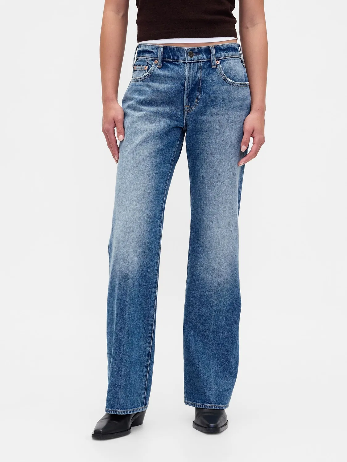 Джинсы клеш, средняя посадка Gap, Medium Indigo