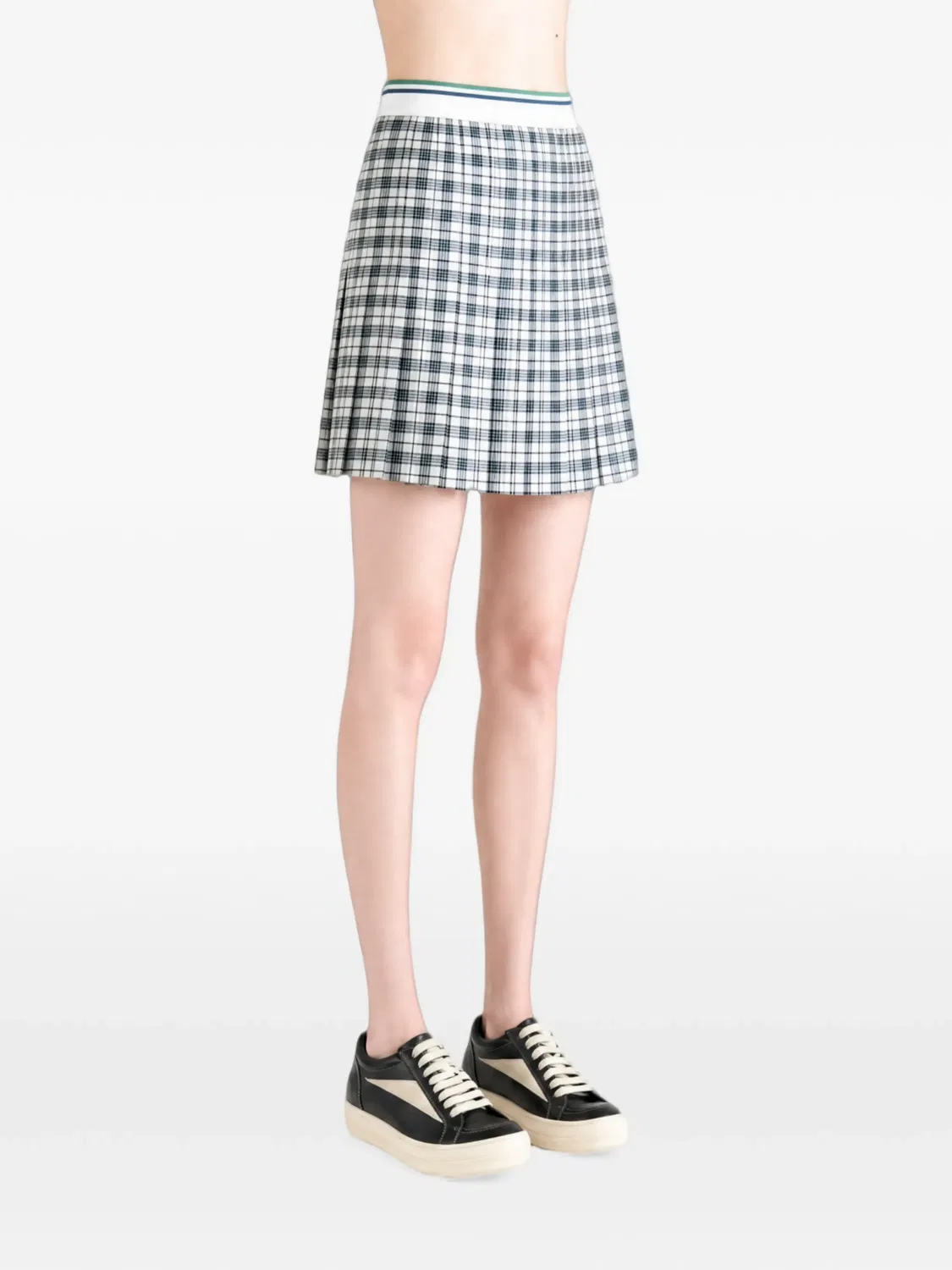 Плиссированная мини-юбка в клетку Burberry, синий