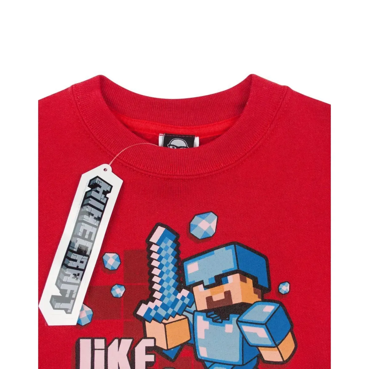 Детский свитшот для мальчиков Like a Boss Minecraft, Red — фото 3