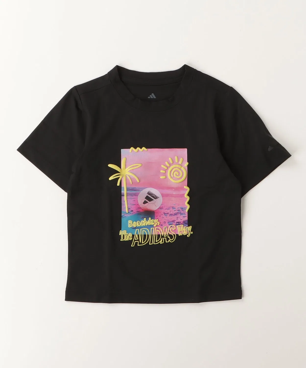 Детская футболка с принтом Cool Feeling Regular Fit Beach Graphic T-Shirt Adidas, Black
