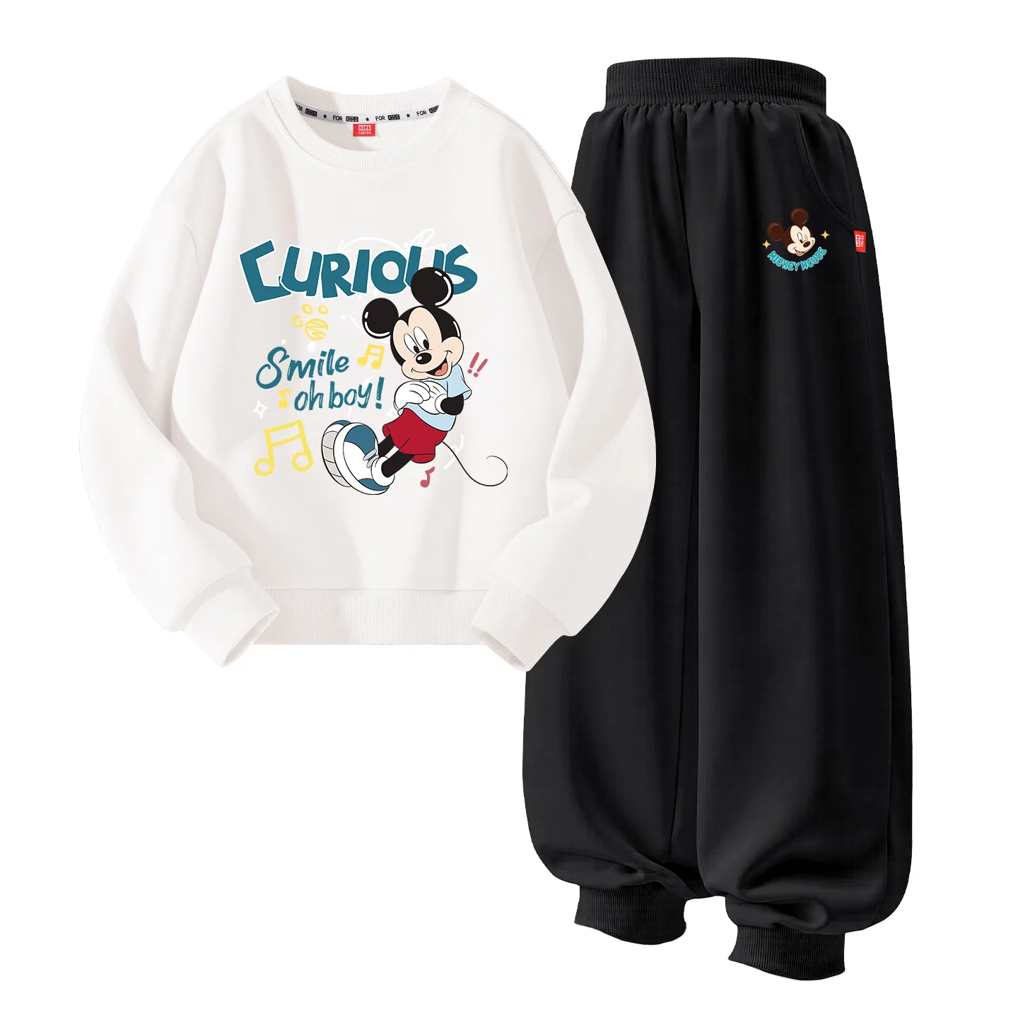 Детский спортивный костюм хлопковый Disney, Цвет Di Relaxed White+Di Cute Star K Black