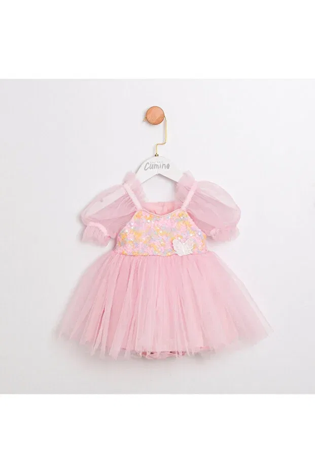 Детский комбинезон для девочек с пайетками Ministok, Pink