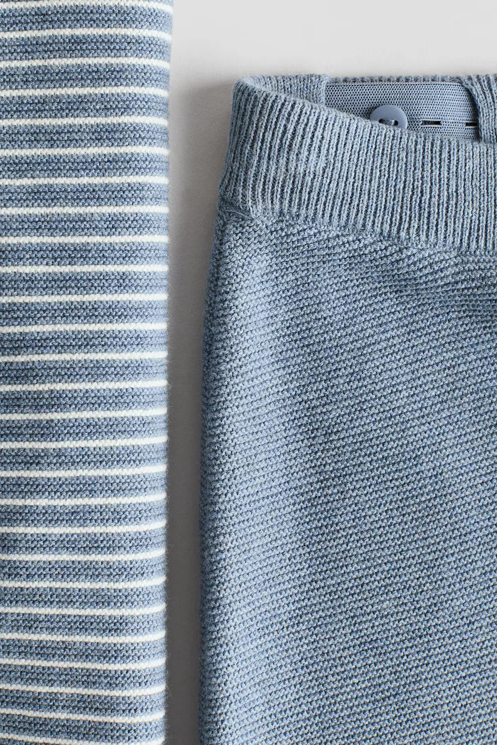 Комплект из 2 предметов, изготовленный из тонкого хлопкового трикотажа H&M, Mattblau/Weiß Gestreift — фото 2