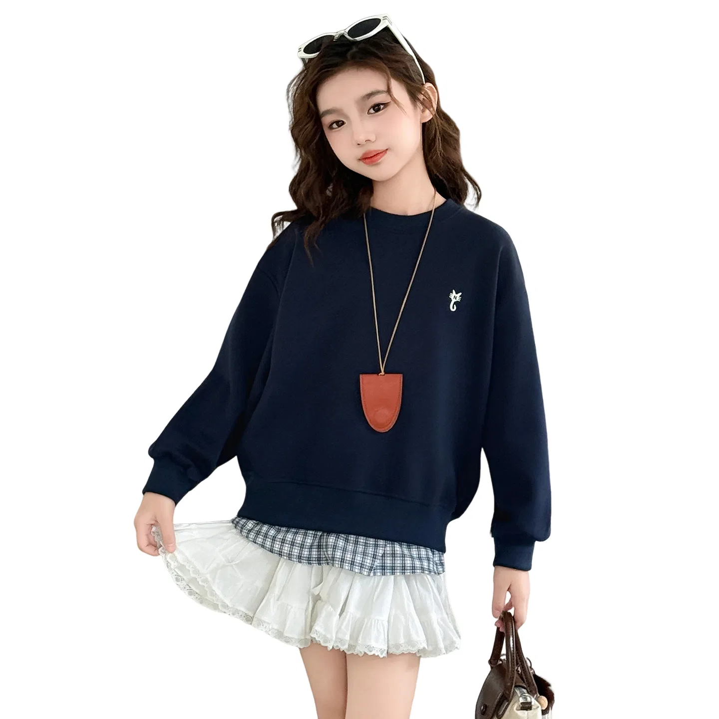 Детский свитшот с принтом Lanza, Navy Blue