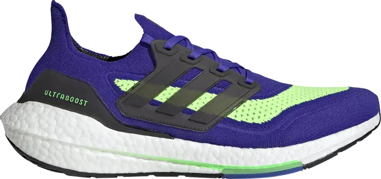 

Кроссовки Adidas UltraBoost 21 'Sonic Ink Screaming Green', синий