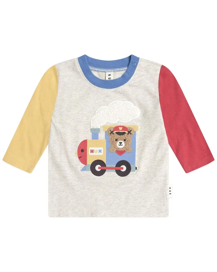 Детский лонгслив с длинным рукавом и вышивкой Choo Choo Huxbear Huxbaby, мультиколор