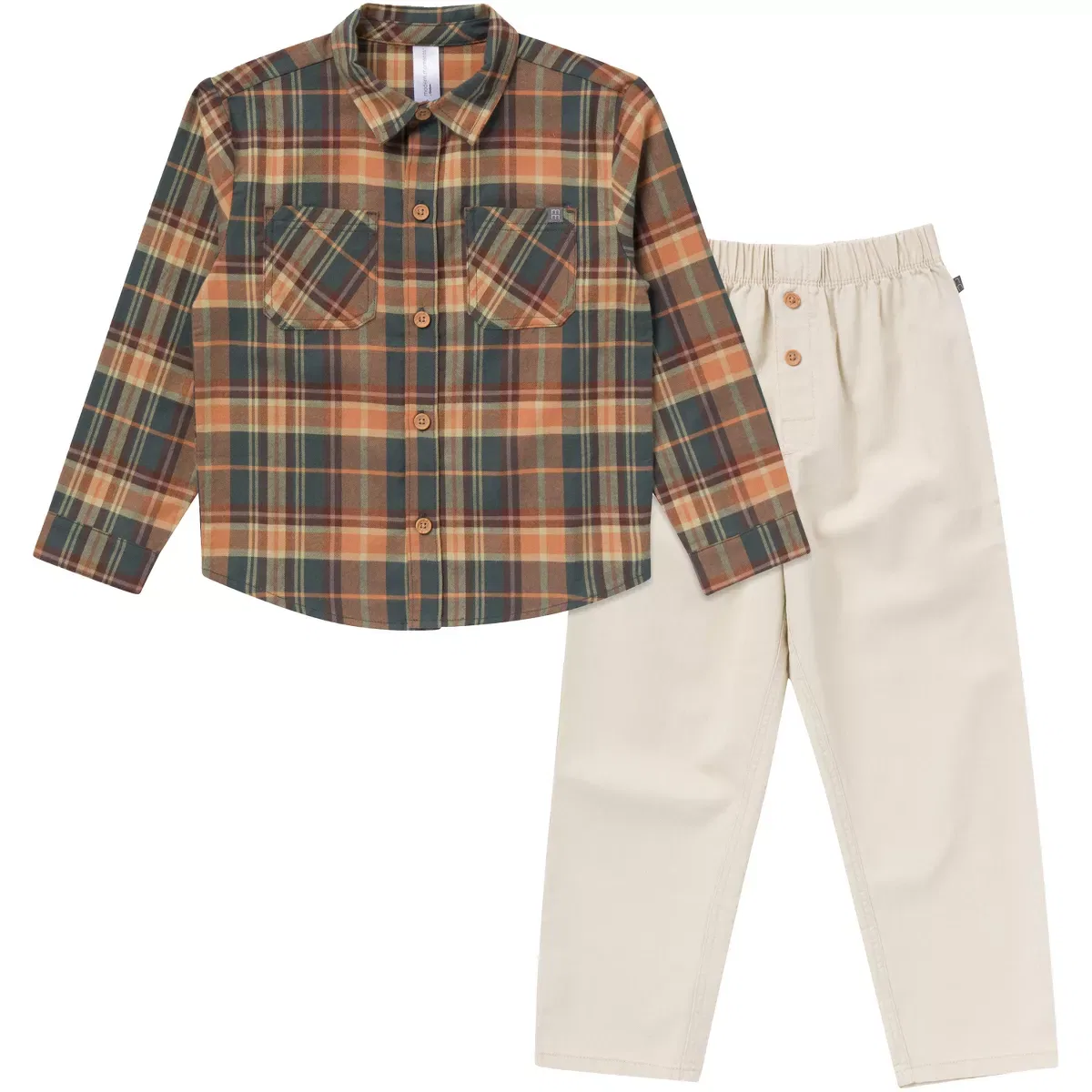 Детский комплект из рубашки и брюк с принтом Modern Moments by Gerber, Brown