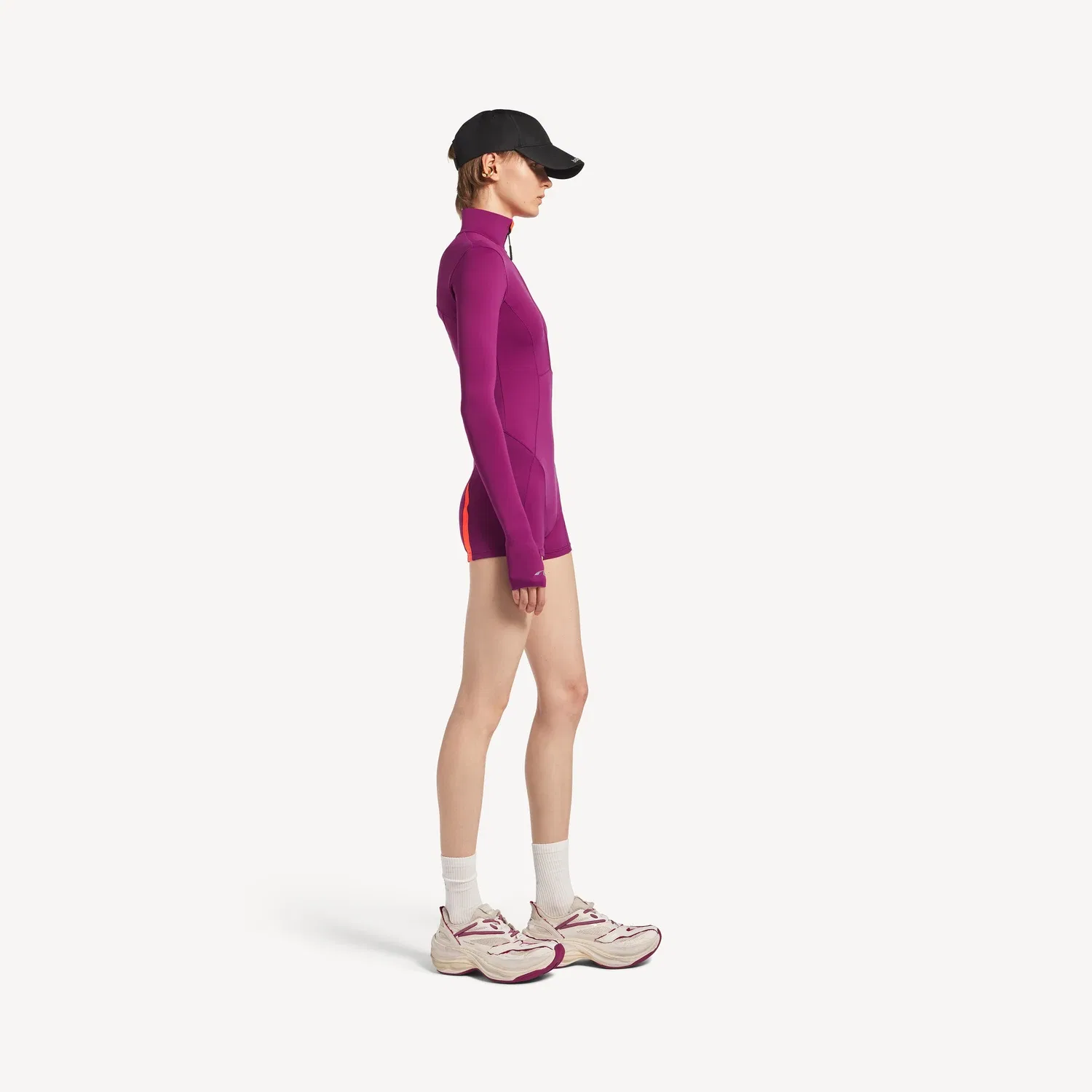 Боди с длинными рукавами, фиолетово-оранжевый, Balenciaga, фиолетовый — фото 3