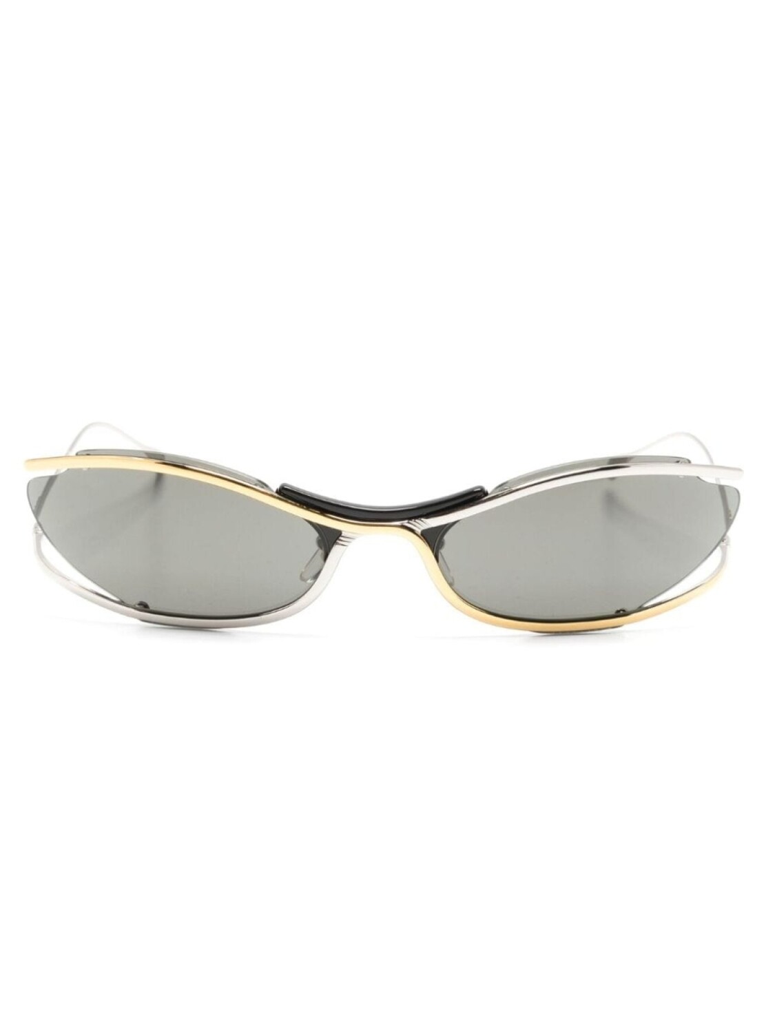 

Gucci Eyewear солнцезащитные очки в овальной оправе с логотипом, серебристый