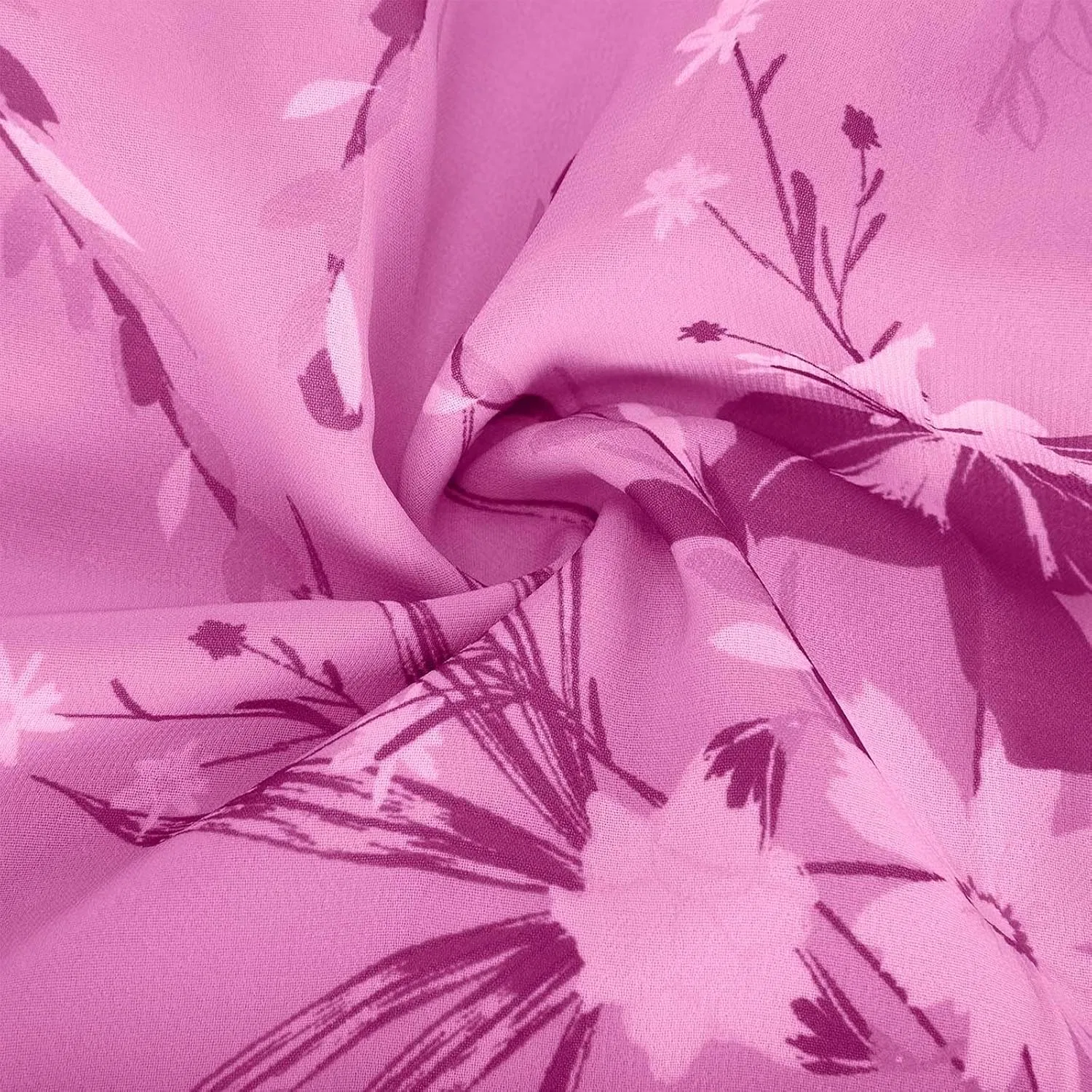 Женское цветочное макси-платье с V-образным вырезом и рюшами, Pink — фото 4