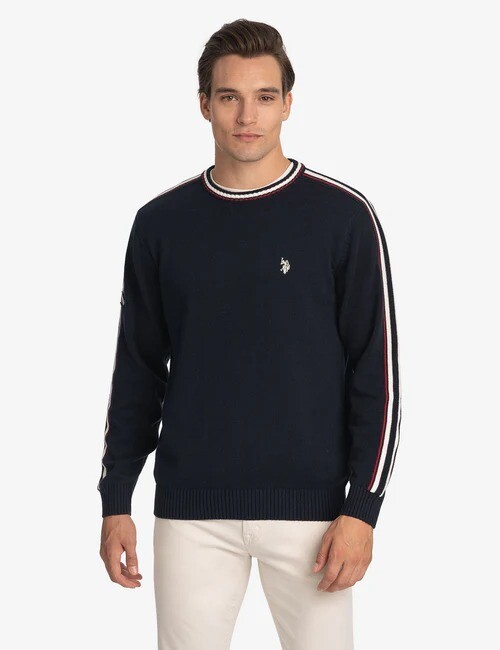 

Свитер U.S. Polo Assn. Signature Stripe Crew Neck, темно-синий