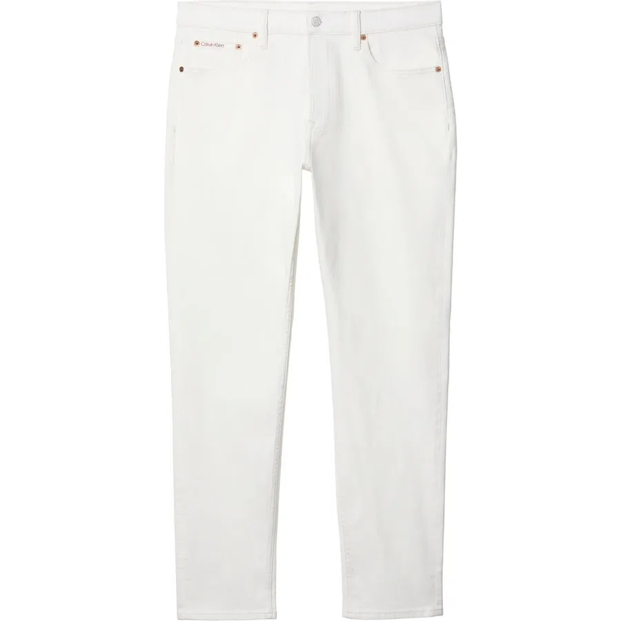Джинсовые брюки классического кроя Calvin Klein Classic Taper Chalk, Белый — фото 4