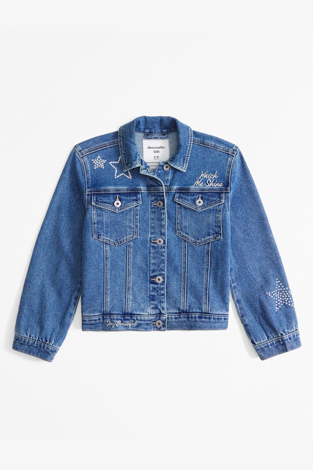 

Джинсовая куртка бомбер свободного покроя в университетском стиле Abercrombie & Fitch, синий