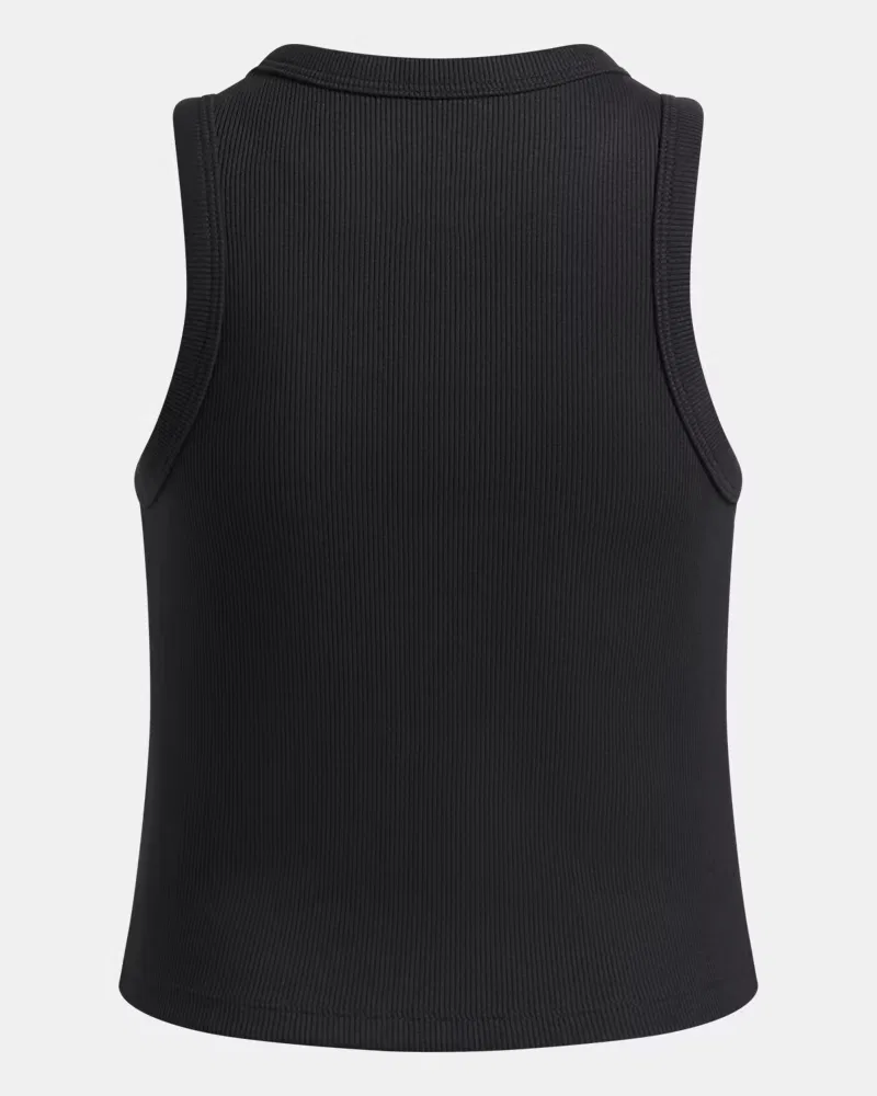 Майка детская с рубчатой эластичной тканью Rival Rib UnderArmour, Black/White — фото 2