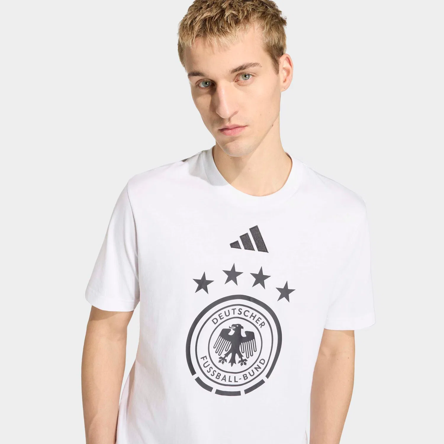 Мужская футболка с круглым вырезом и эмблемой DFB Adidas Performance, White — фото 4