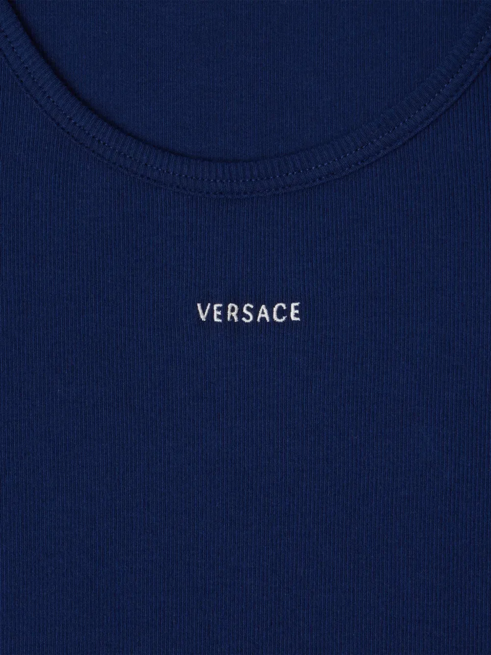 Майка с вышивкой Versace, синий — фото 4