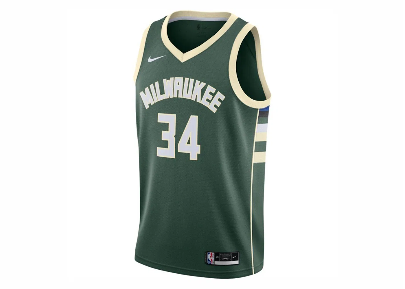 Мужская джерси с принтом NBA Antetokounmpo Milwaukee Bucks Dri-FIT Icon Edition Nike, Fir