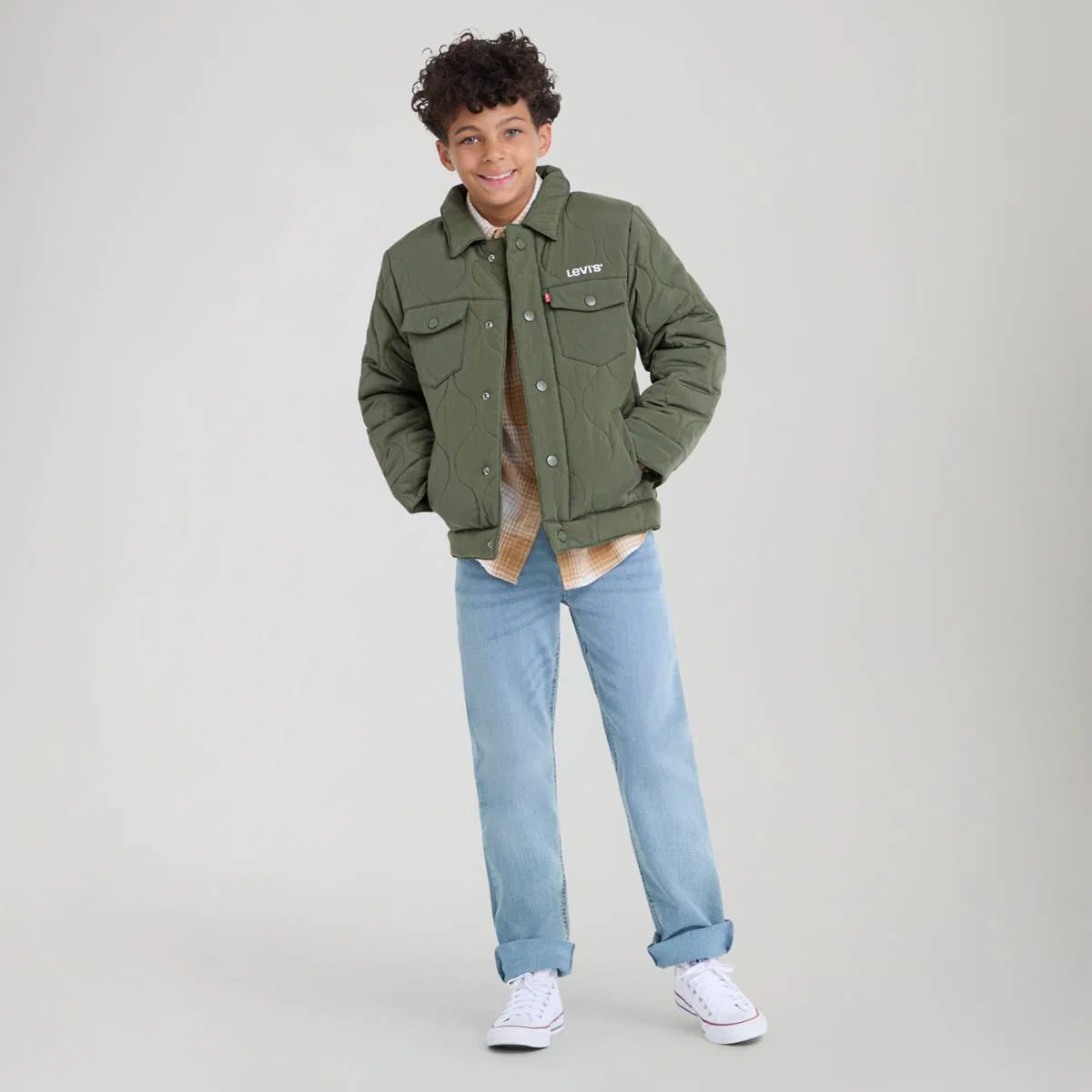 Стеганая куртка дальнобойщика для мальчиков 8-20 лет Levi's, Four Leaf Clover