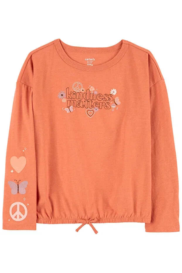 Детская футболка для девочек хлопковая Carter's, Orange — фото 2