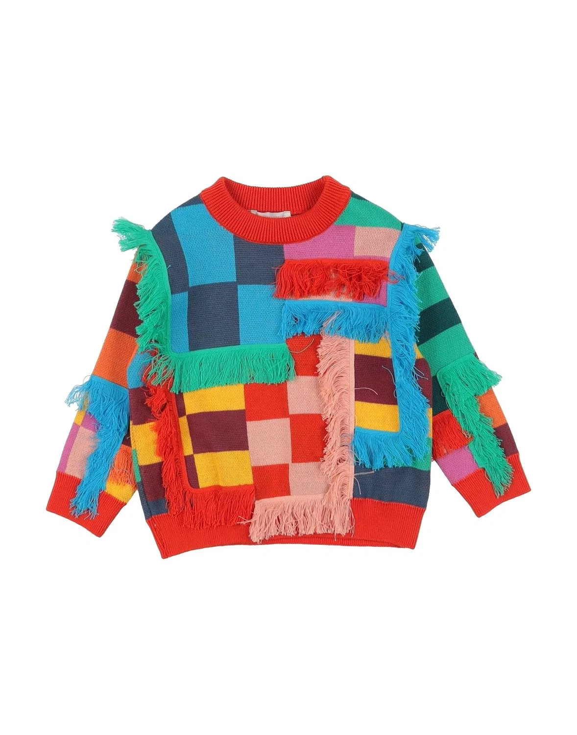 Водолазка для девочек с бахромой Stella Mccartney Kids, яркоголубой